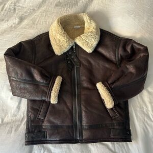 BDG Urban Outfitters STEVIE AVIATOR - Faux leather jacket - chocolate